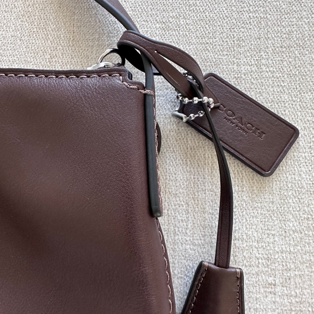 NWT Coach New York Brown Leather Shoulder Bag Genuine Full Grain Leather - Picture 6 of 12